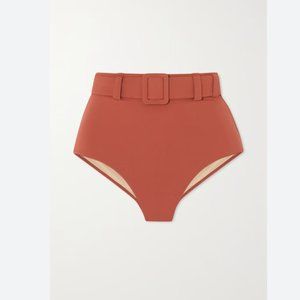 Evarae Elena Belted High-Waist Bikini Bottom Bossa Italy Nova Orange Red Large
